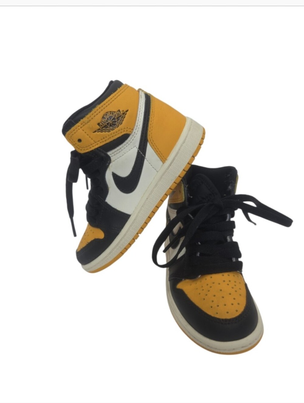Nike Air Jordan 1 Retro High OG "Taxi" Yellow Toe Kids Sneaker Size 11